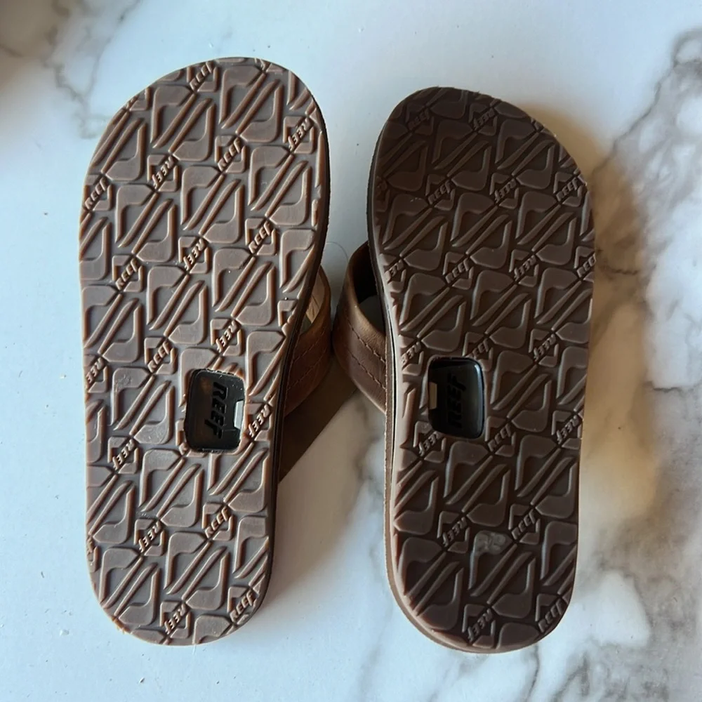 Reef Brown Men's Leather Flip-Flop Sandals